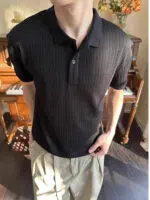 Textured Knit Polo Shirt - Image 9