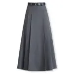 High-Waisted Pleated Maxi Skirt
