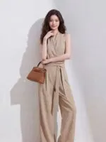 Old Money Striped Tie-Back Vest & Wide Leg Pants Co-Ord Set - Image 6