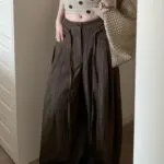 Pleated Wide Leg Pants