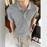 Textured Knit Polo Shirt - Image 3