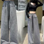 High Waist Plaid Wide Leg Pants
