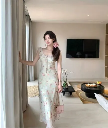 Jasmine Floral Chiffon Maxi Dress