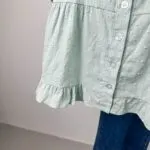 Mint Green Lace Square Neck Blouse - Image 3