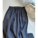 High-Waist Brown Linen Blend Wide-Leg Pants - Image 5