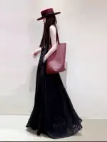Elegant Embroidered Jacquard Maxi Dress - Image 6