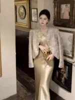 Chic Satin Two-Piece Dress Set