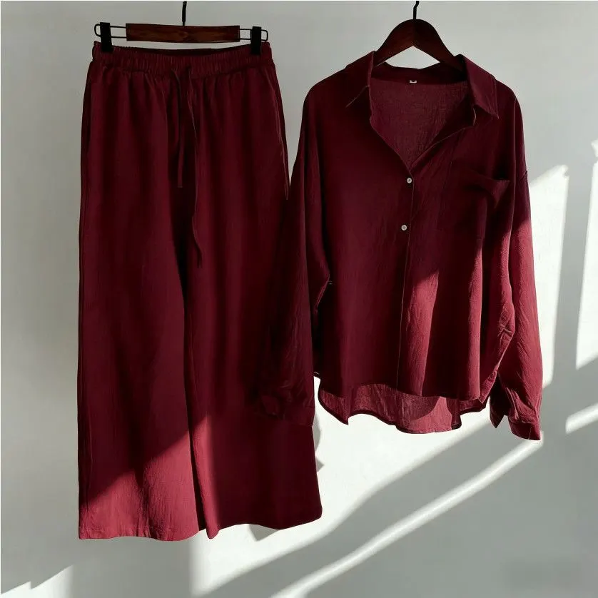 Main Images10 Women’s Summer Loose 2-Piece Co-Ord Set with Wide-Leg Pants - Image 1