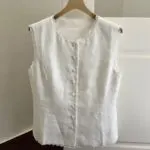 Linen Lace Trim Sleeveless Tank Top - Image 12