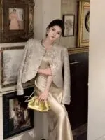 Chic Satin Two-Piece Dress Set - Image 5