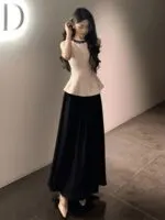 Sleeveless Waist-Fitted Top & High-Waist Skirt - Image 5