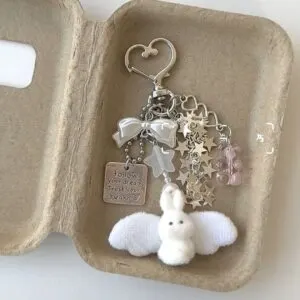 Sweet Angel Bunny CCD Camera Charm Keychain