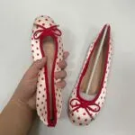 Red Polka Dot Bow Ballet Flats - Image 6