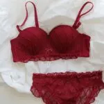 Luxury Wine Red Wireless Push-Up Half Cup Bra & Panty Set - Image 6