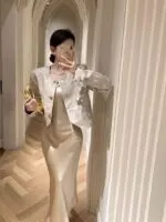 Chic Satin Two-Piece Dress Set - Image 7