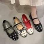 Vintage Polka Dot Mary Jane Ballet Flats