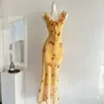French Rose Lace Floral Cami Maxi Dress