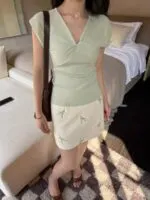 Embroidered High Waist A-Line Mini Skirt - Image 8