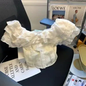 Off-Shoulder Ruffle Crop Top