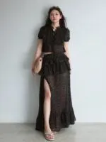 Rose Floral Slit Maxi Dress - Image 5