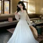 Embroidered Lace Top & A-Line Skirt Set