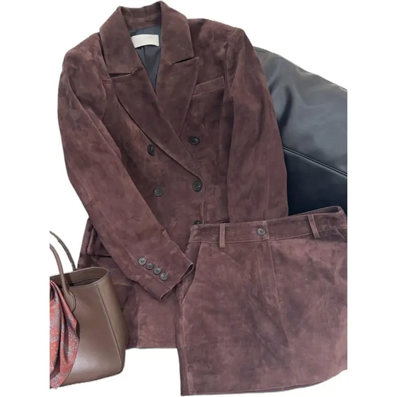 Main Images5 Retro Elegant Oversized Blazer and Skirt Set - Image 1