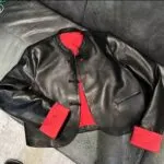 Retro Chinese Style Faux Leather Cropped Jacket - Image 4