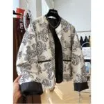 Reversible Chinese Print PU Leather Jacket - Image 3