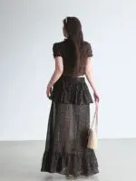 Rose Floral Slit Maxi Dress - Image 4