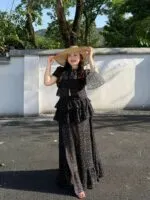 Rose Floral Slit Maxi Dress - Image 7