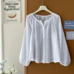 Polka Dot Lightweight Sunscreen Shirt - Image 8