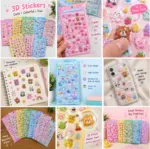Cute 3D Puffy Stickers – Kawaii Cartoon & Food-Themed Decorative Sticker Sheets - Image 6
