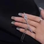 Elegant Silver Crystal Tennis Bracelet for Women - Image 2
