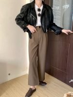 European Style Lapel Short PU Leather Jacket for Women - Petite Fit, Street Style - Image 13