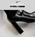 Glossy Square-Toe Knee-High Boots – Slim Fit Patent Leather Boots - Image 10