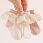 Baby Girls Cotton Lace Trim Non-Slip Ankle Socks