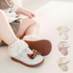 Baby Girls Cotton Lace Trim Non-Slip Ankle Socks - Image 2