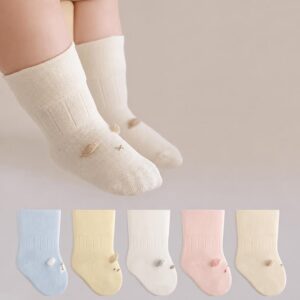 Newborn Baby Cartoon Mid-Calf Socks with Loose Cuff