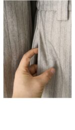 Plus Size Striped Blazer & Wide-Leg Pants Set - Image 10