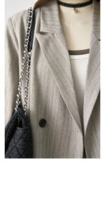 Plus Size Striped Blazer & Wide-Leg Pants Set - Image 6