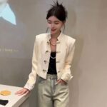 Stand Collar Button Front Short Jacket - Image 3