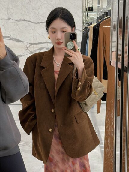 Relaxed French-Style Casual Suit Jacket