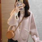 Women’s Fleece-Lined Winter Coat – Pink & Sky Blue