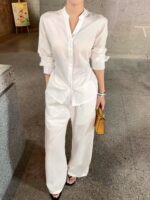 Relaxed Shirt & High-Waist Pants Set - Image 4