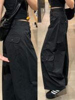 High-Waist Multi-Pocket Cargo Wide-Leg Pants