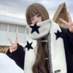 Star Pattern Soft Knit Winter Scarf - Image 5