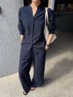 Relaxed Shirt & High-Waist Pants Set - Image 6