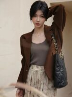 Relaxed French-Style Casual Suit Jacket - Image 4
