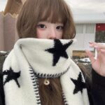 Star Pattern Soft Knit Winter Scarf - Image 4
