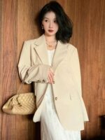 Relaxed French-Style Casual Suit Jacket - Image 6